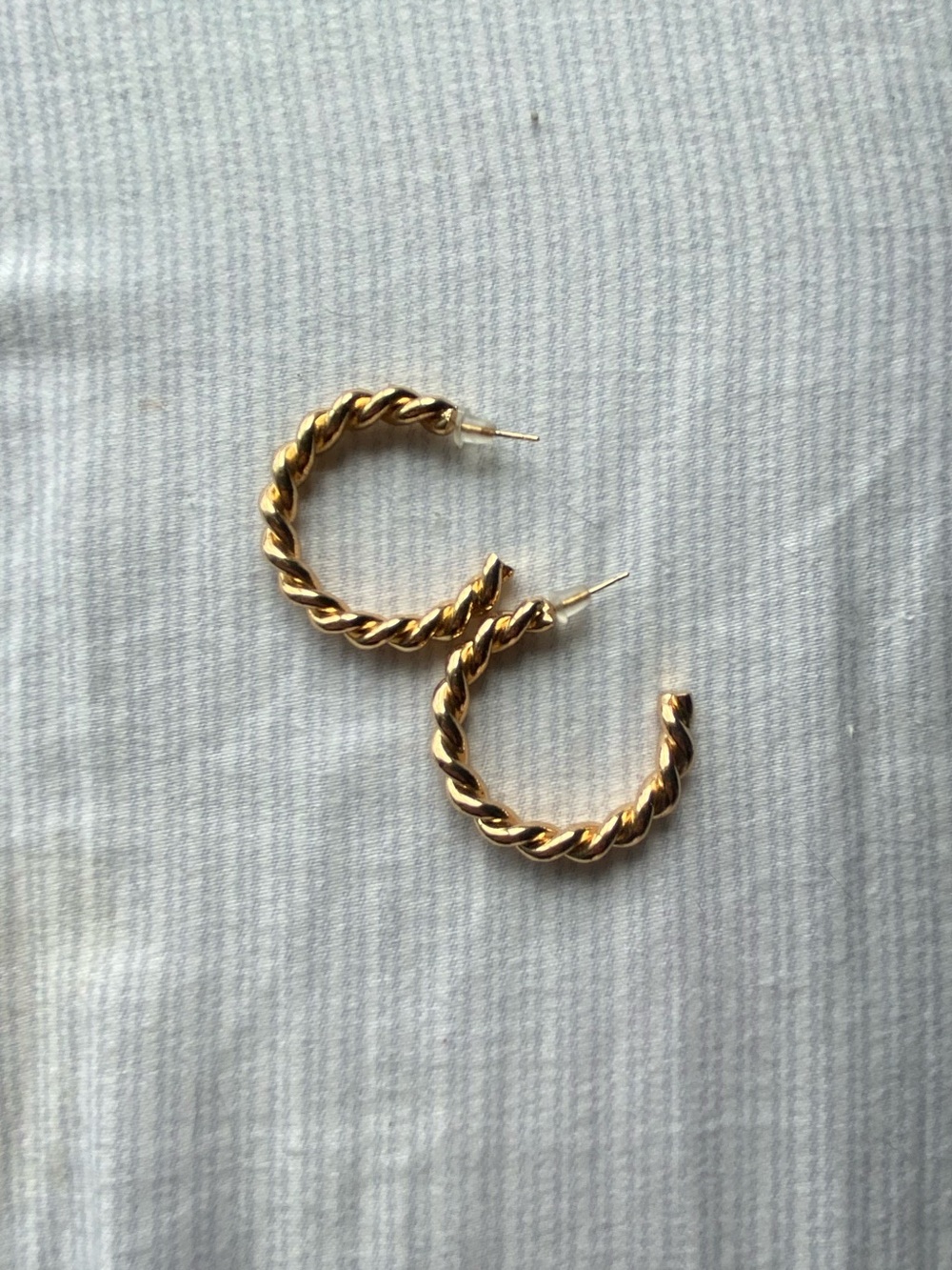 Gold Twist Braid Partial-Hoop Earrings